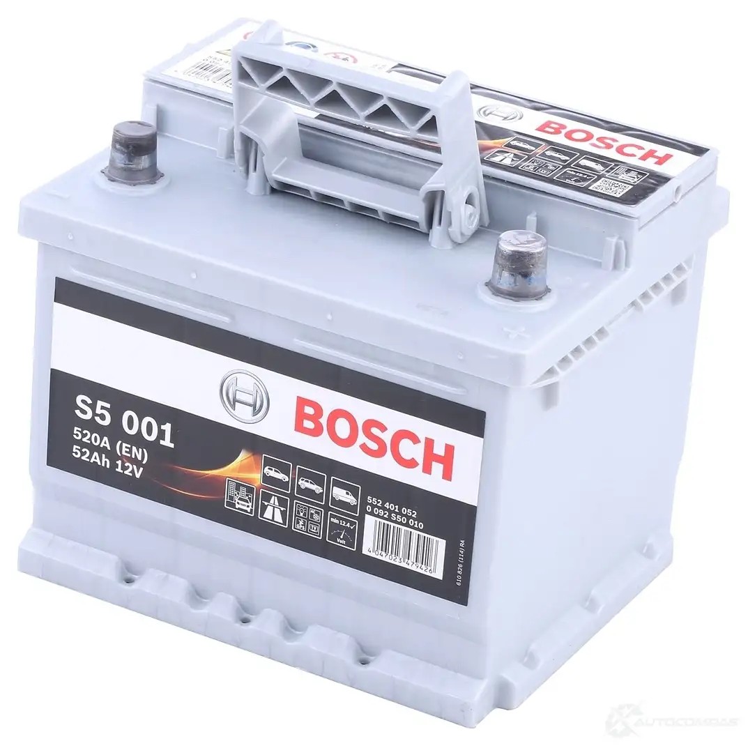 Аккумулятор 52 ач обратная 520 а 12 в Кальциевый [CA/CA] silver plus 207x175x175 BOSCH 304285 12V 52AH 520A 0092S50010 552 401 052