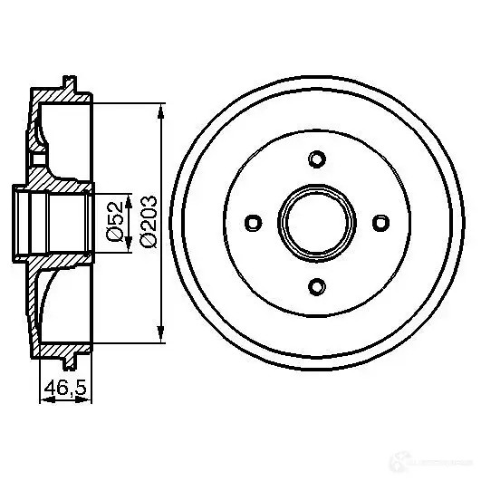 Тормозной барабан BOSCH D B198 0986477124 WIM3J22 338526