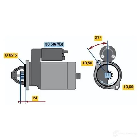 Стартер BOSCH GE66V 198 6 331497 0986019860