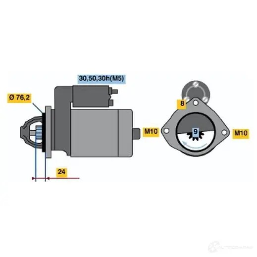Стартер BOSCH 331508 19 98 PIXARAK 0986019980