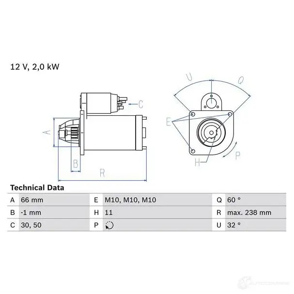 Стартер BOSCH 0986019271 APYMV 19 27 331484