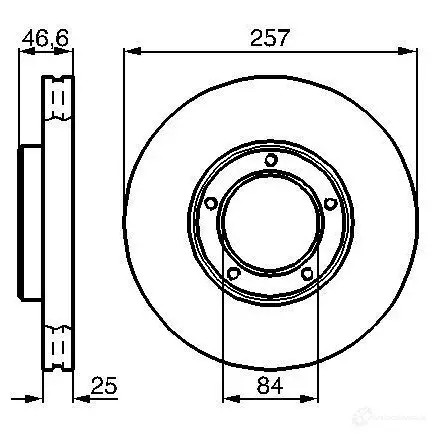 Тормозной диск BOSCH BD331 E1 90 R - 02C0074/0524 338890 0986478397