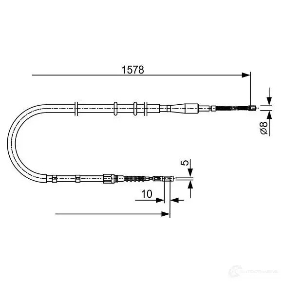 Трос ручника, стояночного тормоза BOSCH 1987477884 B C758 3CSPI37 353971