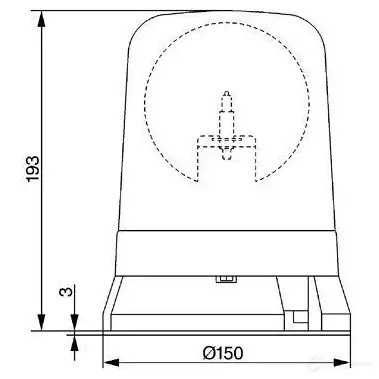 Вращающийся проблесковый маячок BOSCH 7782324011 363609 OJ748N RKLE 200 B1 24V gelb