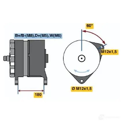 Генератор BOSCH CVWXWYK T1 (RL) 28V 70/140A 1423135512 0120689555