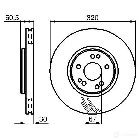 Тормозной диск BOSCH 0986478792 B D698 8GEF7U 339180