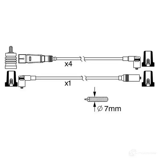Высоковольтные провода зажигания, комплект BOSCH B 372 XOJWA0G 0986356372 335478