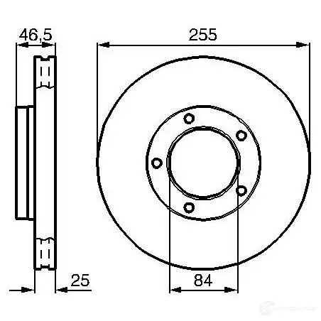 Тормозной диск BOSCH B D383 0986478452 FO9BGL 338932
