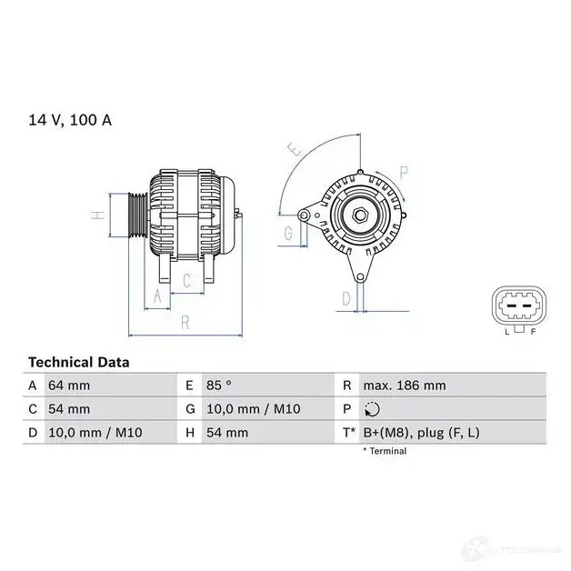 Генератор BOSCH 0986083420 Y9RI7OP 333501 83 42