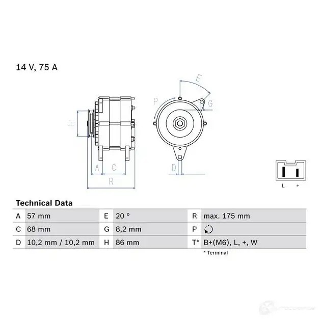 Генератор BOSCH 3 486 NFL65T 332191 0986034861