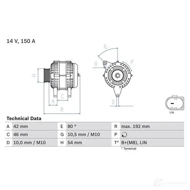 Генератор BOSCH 842 3 0986084230 LDVFOR9 1193469208