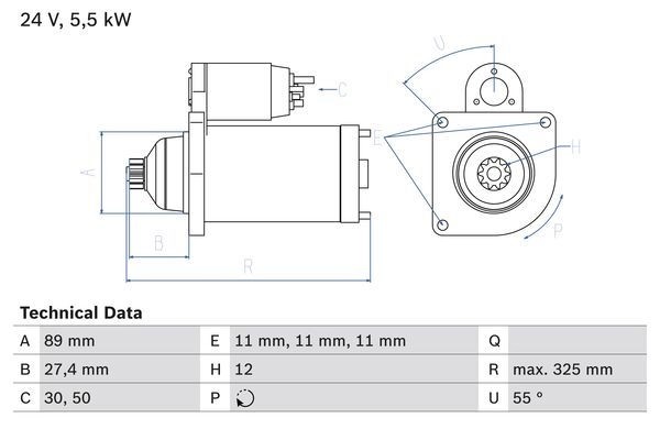 Стартер Bosch 246 6 XG24IAB 331837 0 986 024 660