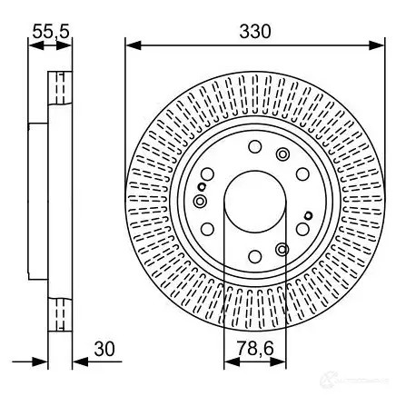 Тормозной диск BOSCH 0986479w30 BD 2587 2KTG5N6 1193480172