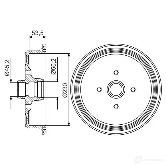 Тормозной барабан BOSCH D B231 0986477160 5HL0Z 338556