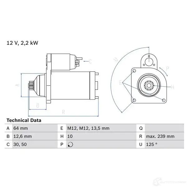 Стартер BOSCH WROI9XP 290 4 331929 0986029040